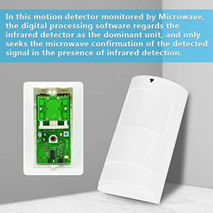 Pa-525D Wired Dual Infrared And Microwave Digital Motion Detector White