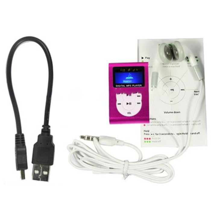 Lcd Mp3 Player With Tf / Micro Sd Slot & Metal Clip