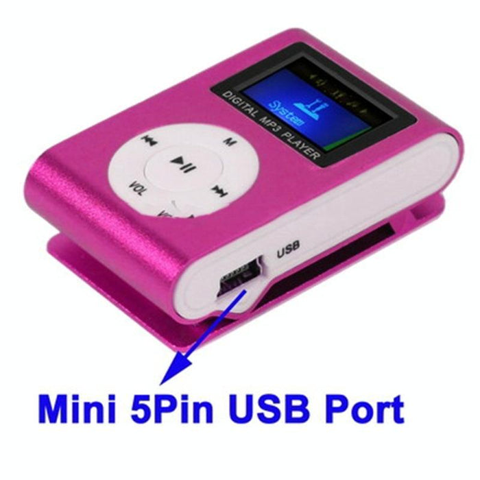 Lcd Mp3 Player With Tf / Micro Sd Slot & Metal Clip