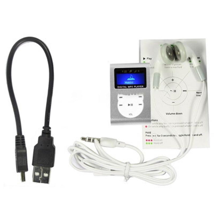 Lcd Mp3 Player With Tf / Micro Sd Slot & Metal Clip