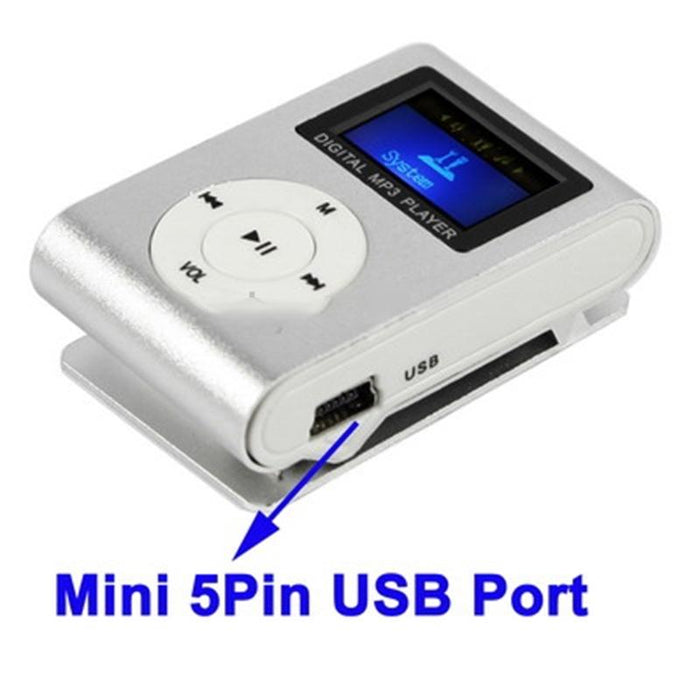 Lcd Mp3 Player With Tf / Micro Sd Slot & Metal Clip