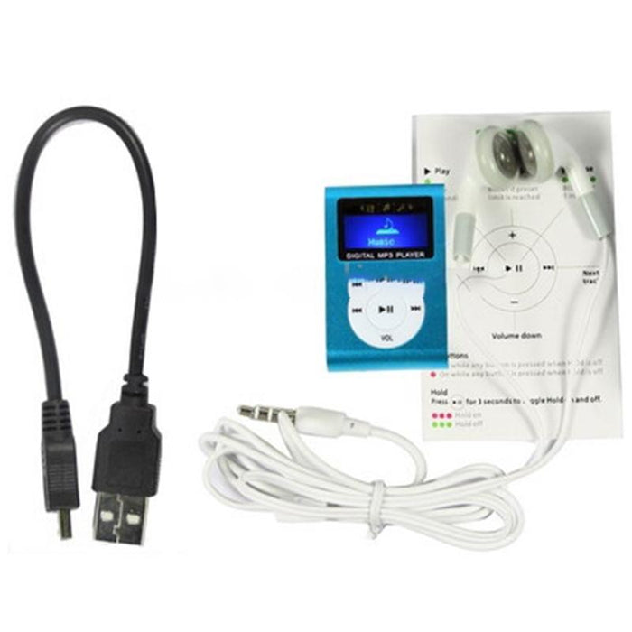 Lcd Mp3 Player With Tf / Micro Sd Slot & Metal Clip