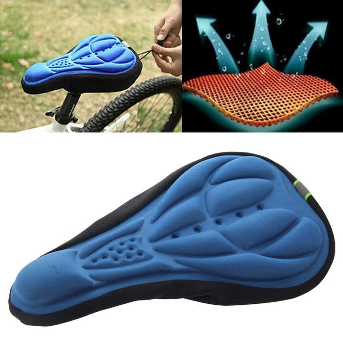3D Gel Pad Bike Seat Cover Soft Cushion For All Bikes Blue