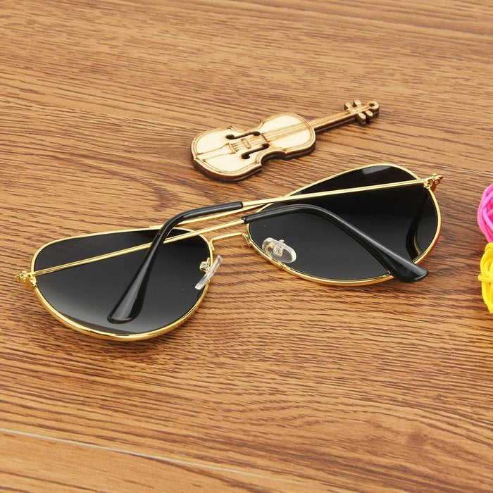 Metal Frame Uv400 Frog Mirror Sunglasses Ac Lens Protection