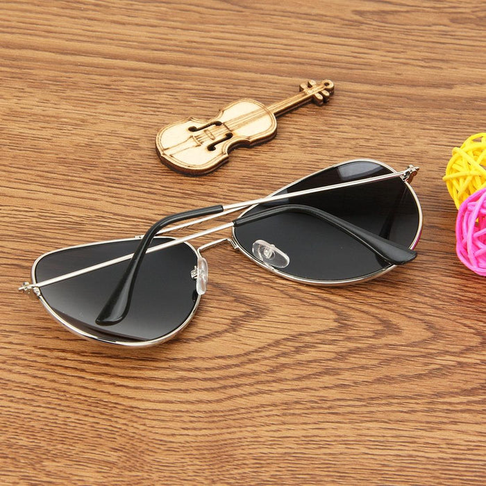 Metal Frame Uv400 Frog Mirror Sunglasses Ac Lens Protection