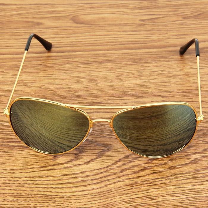 Metal Frame Uv400 Frog Mirror Sunglasses Ac Lens Protection