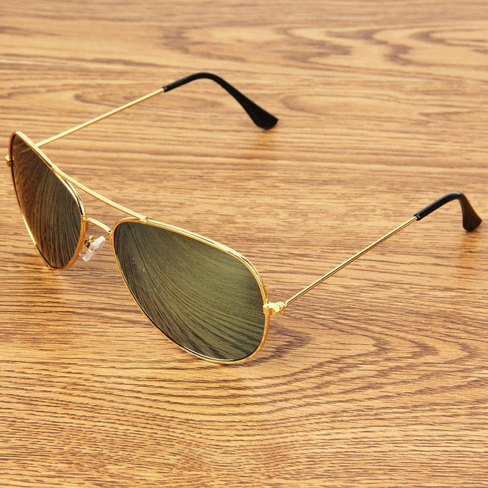 Metal Frame Uv400 Frog Mirror Sunglasses Ac Lens Protection