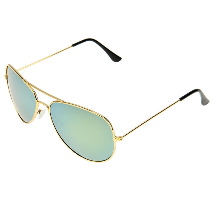 Metal Frame Uv400 Frog Mirror Sunglasses Ac Lens Protection