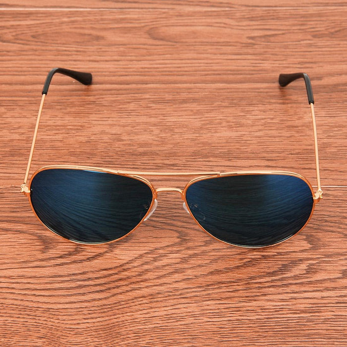 Metal Frame Uv400 Frog Mirror Sunglasses Ac Lens Protection