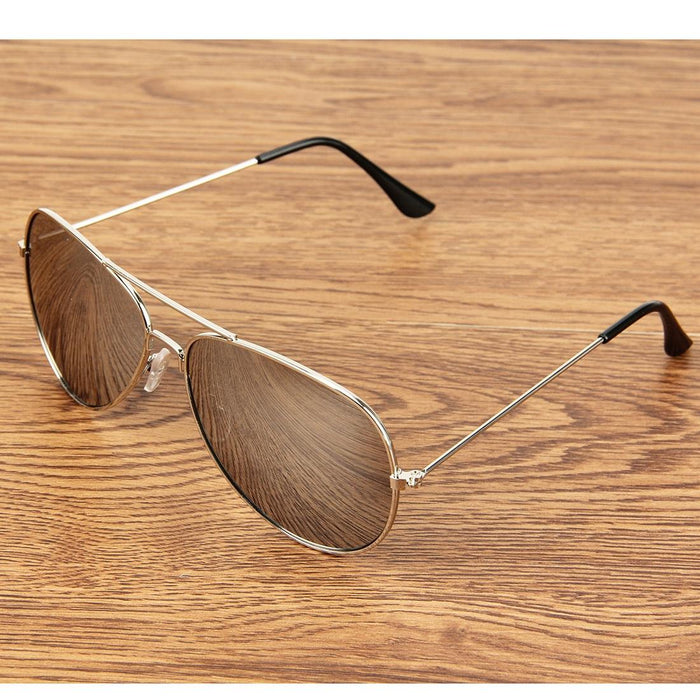 Metal Frame Uv400 Frog Mirror Sunglasses Ac Lens Protection