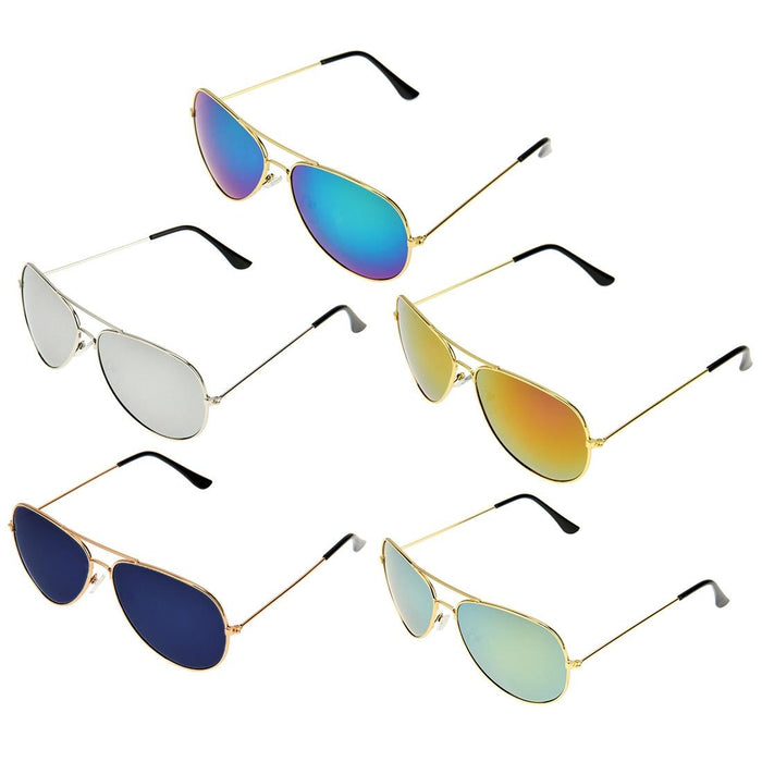 Metal Frame Uv400 Frog Mirror Sunglasses Ac Lens Protection