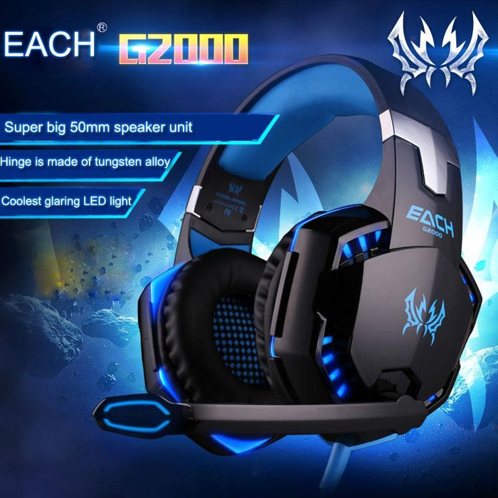 Over-Ear Gaming Headset With Mic & Led Light 2.2M Cable
