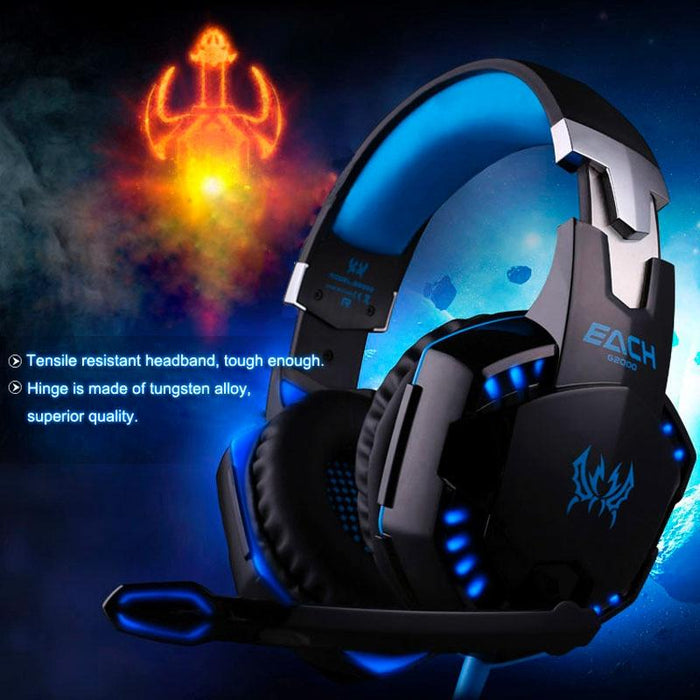 Over-Ear Gaming Headset With Mic & Led Light 2.2M Cable