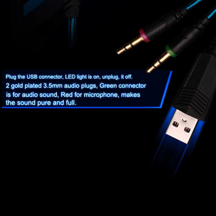 Over-Ear Gaming Headset With Mic & Led Light 2.2M Cable