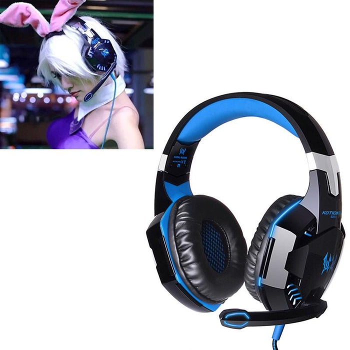 Over-Ear Gaming Headset With Mic & Led Light 2.2M Cable