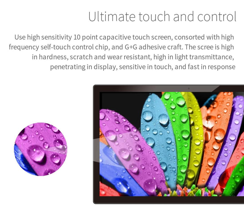 Touch Screen All In One Pc With Holder 2Gb+16Gb 14 Inch Ips Android 11 Rk3568 Quad-Core Support Bluetooth Wifi Sd Card Usb Otg Black