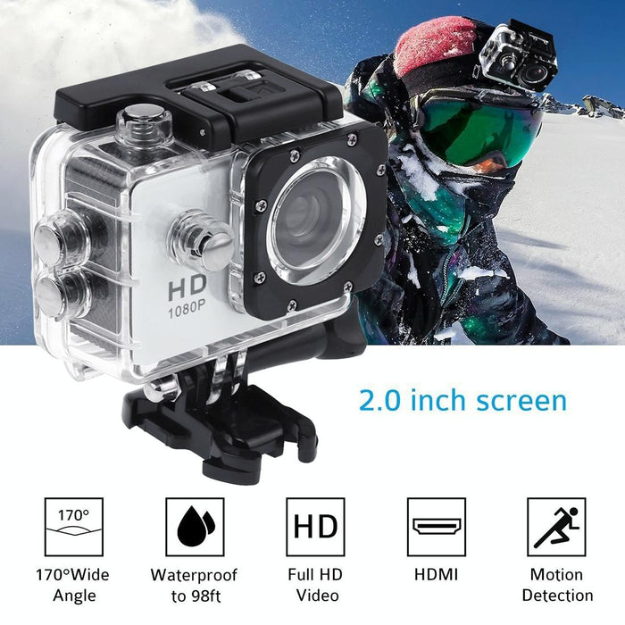 2.0 Inch Full Hd 1080P Waterproof Sports Camcorder With Lcd Screen