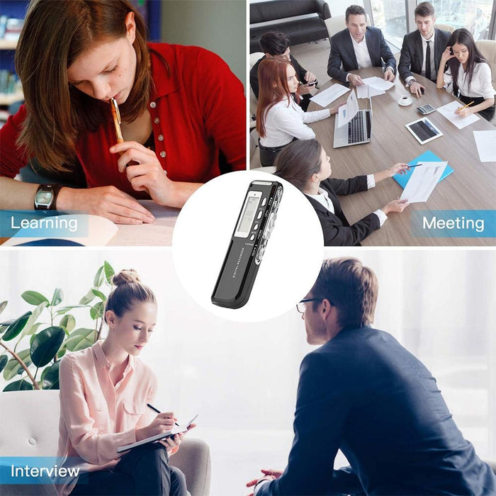 4Gb Digital Voice Recorder Dictaphone Mp3 Player Support Telephone Recording Vox Function Black Black