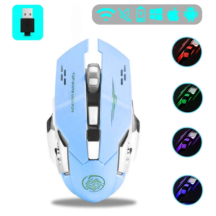 Rechargeable Bluetooth Gaming Mouse Silent & Backlit Pc / Laptop