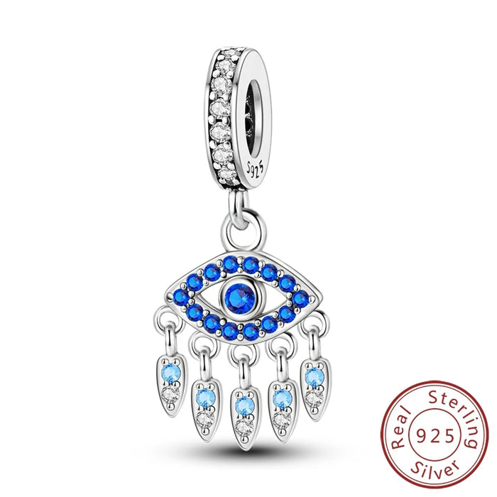 925 Sterling Silver Eye Pendant Charms Fits Bracelet Diy Gift For Women