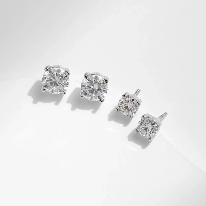 925 Sterling Silver 2.00Ct Moissanite & Lab Diamond Stud Earrings For Womend Colour