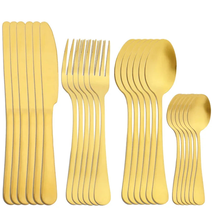 24 Piece Rainbow Stainless Steel Cutlery Set