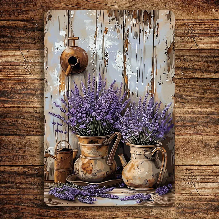 Traditional Retro Lavender Wall Art Indoor / Outdoor Decor