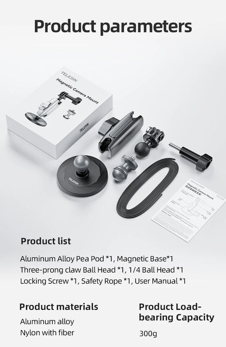 360 Degree Magnetic Action Camera Holder For Gopro Insta360 Dji Smart Phone