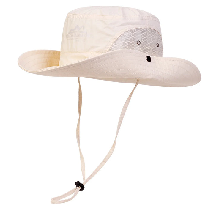 Quick Drying Mountain Print Bucket Hat For Men Breathable & Sun Protective