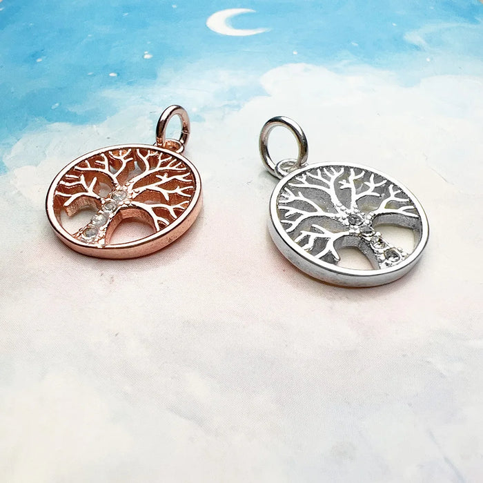 925 Sterling Silver Spring Tree Pendant Fine Jewelry For Women