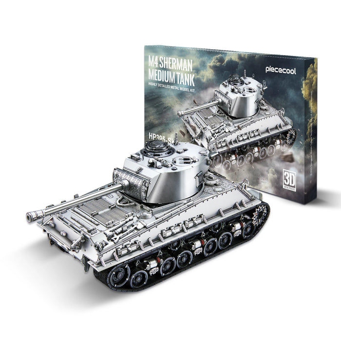 3D Metal M4 Sherman Tank Puzzle Kit For Adults