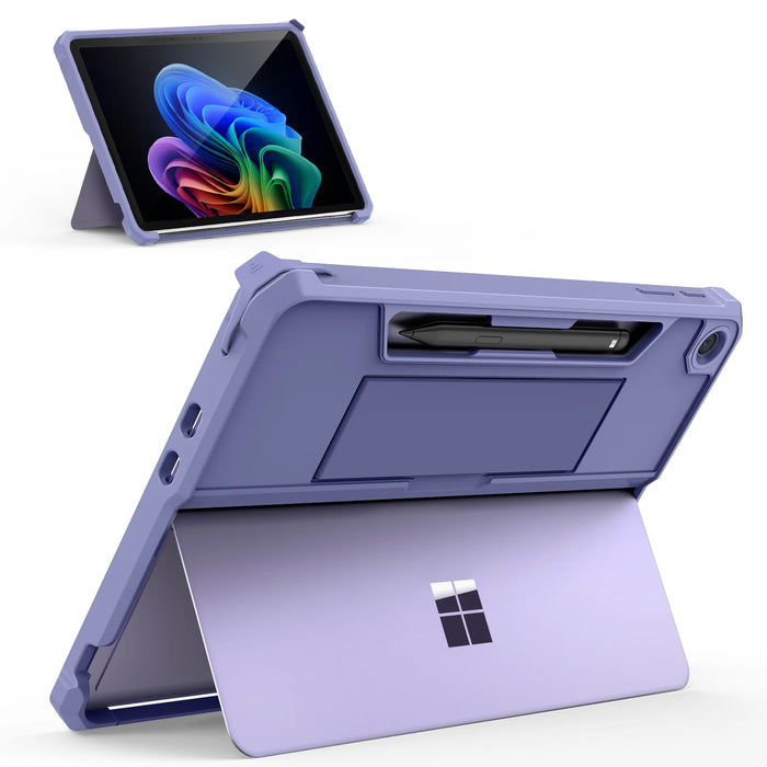 For Microsoft Surface Pro 12 Inch 2025 Released All-In-One Protective Rugged Case With Back Pen Holder & Hand Starp