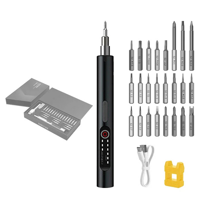 18 / 24 In 1 Electric Screwdriver Kit For Mobile Repair 3 Torque Settings Led Light