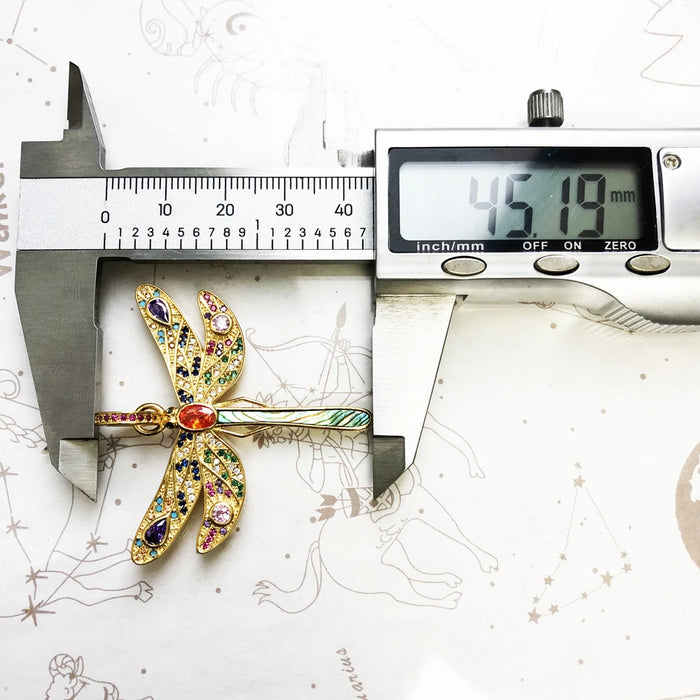 925 Sterling Silver Boho Dragonfly Pendant Colourful Spring Jewelry For Women