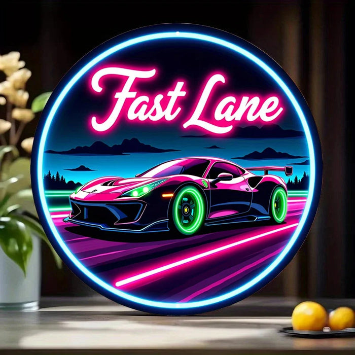 Retro Neon Car Sign Vibrant Wall Decor For Bar & Cafe