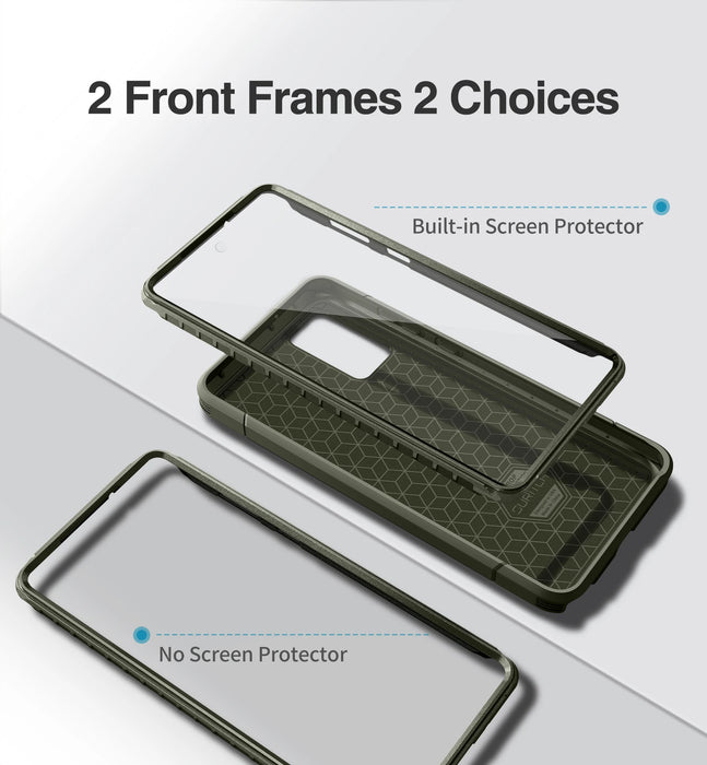 For Samsung Galaxy Note 20 Full Body Shockproof Armor Rugged Bumper Case With 2 Front Frames Built-In Screen Protector