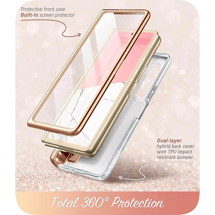 For Samsung Galaxy Z Fold 4 5G 2022 Cosmo Slim Stylish Protective Bumper Case With Built-In Screen Protector