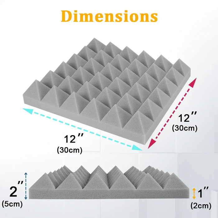 12 Pack Wall Foam Acoustic Studio Soundproofing Panels