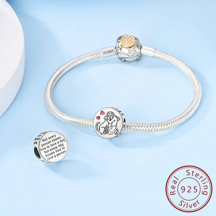 925 Sterling Silver Dog Charms For Women Fine Diy Jewelry