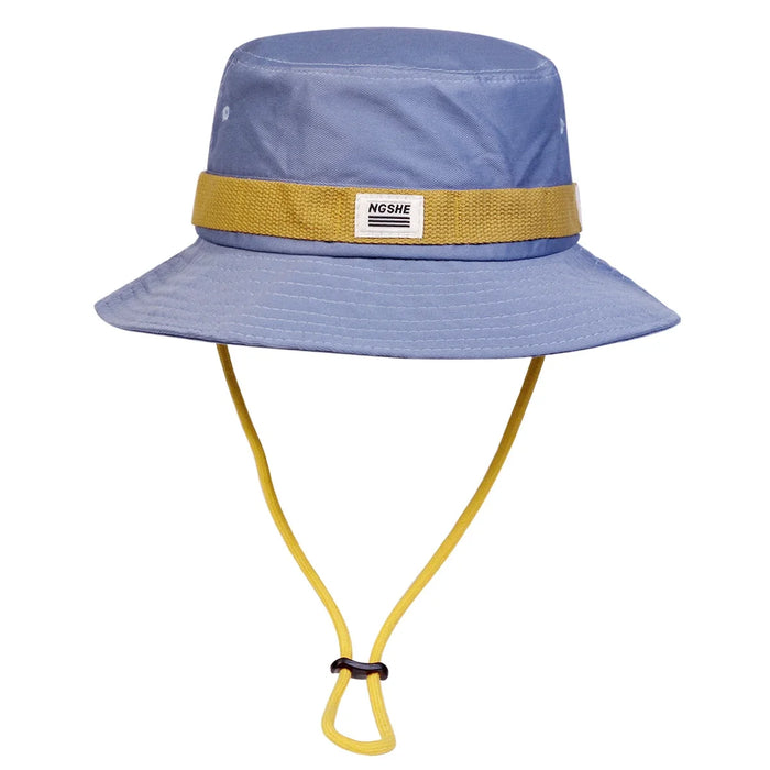 Ngshe Embroidered Drawstring Bucket Hat Sun Protection For Outdoor Adventures