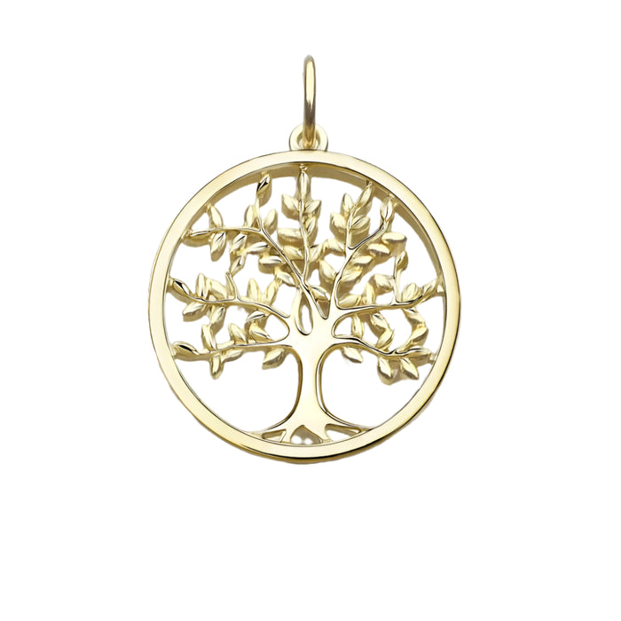 925 Sterling Silver Golden Tree Pendant Summer Fashion Jewelry For Women