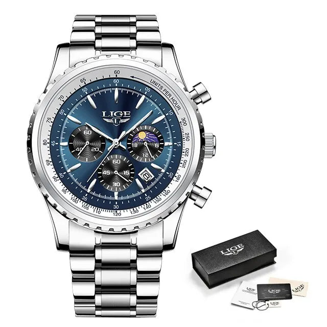 Luxury Mens Quartz Watch with Date and Chronograph