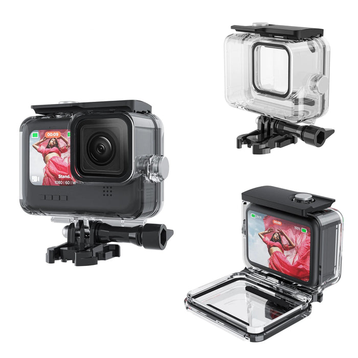 Waterproof Case For Gopro Hero 12 / 11 / 10 / 9 45M Diving Housing Cover With Tempered Glass Lens