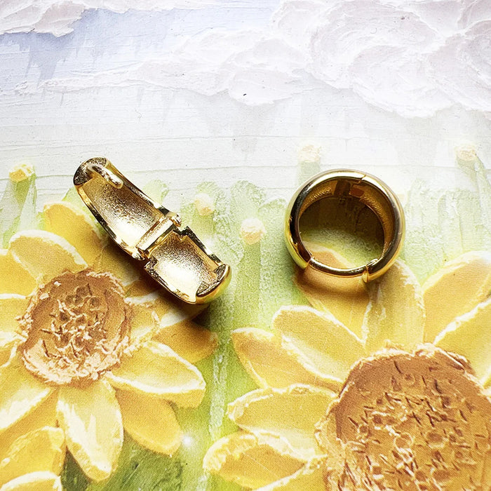 925 Sterling Silver Creole Hinged Hoop Earrings Gold Plated Europe Style Fine Jewelry For Women