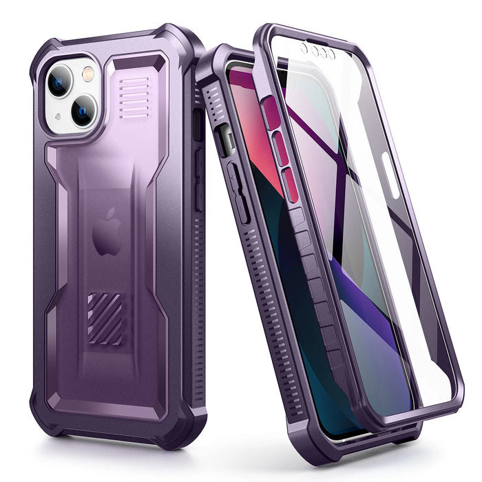 For Iphone 13 360 Degree Full Body Protection Shock Resistant Hard Back Guard Double Heavy Bumper Protector Case With Screen Protector