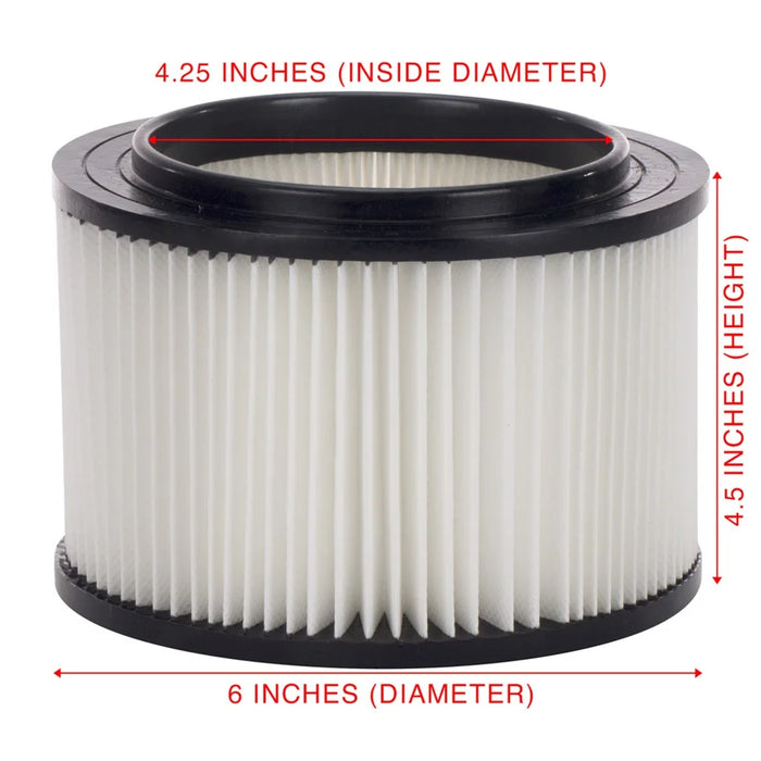 2 Pack Replacement Filters 9-17810 Compatible With 17810 Fits 3 To 4 Gallon Wet / Dry Vacs