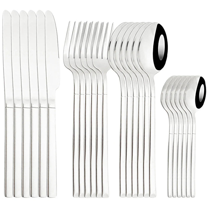 24 Piece Kitchen Flatware Set For Home Or Restaurant