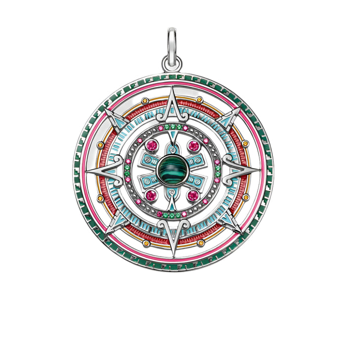 925 Sterling Silver Bohemia Fashion Jewelry Aztec Amulet Pendant