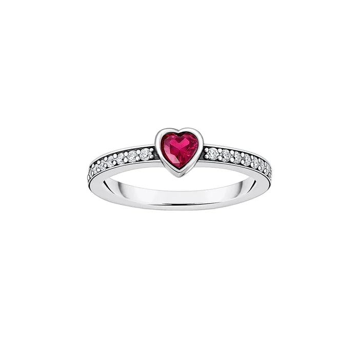 925 Sterling Silver Romantic Gift Pink Heart Solitaire Ring Real Europe Style Fine Jewelry For Women Love
