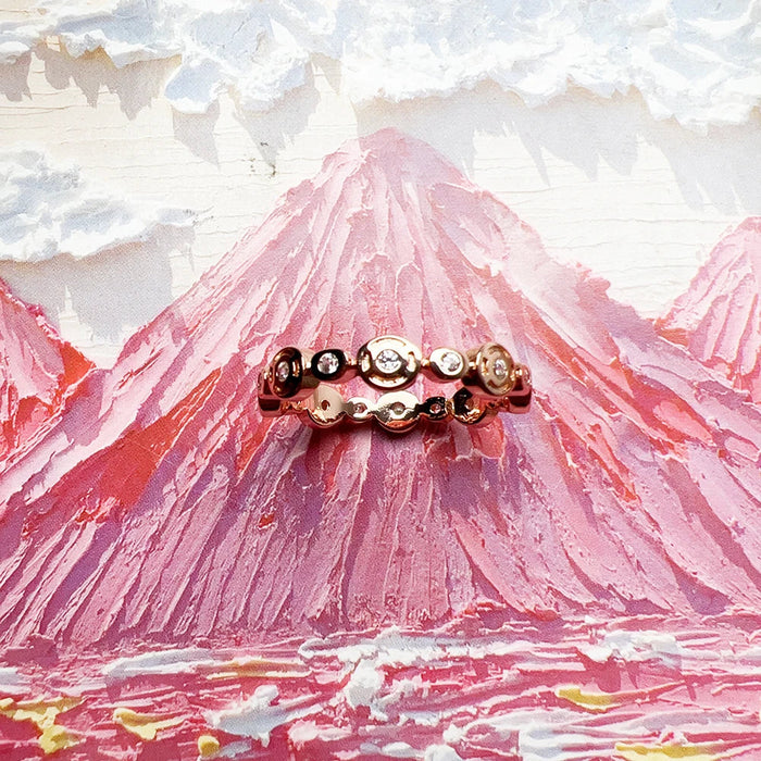 925 Sterling Silver Romantic Gift Rose Gold Ring For Women Real Fine Jewelry